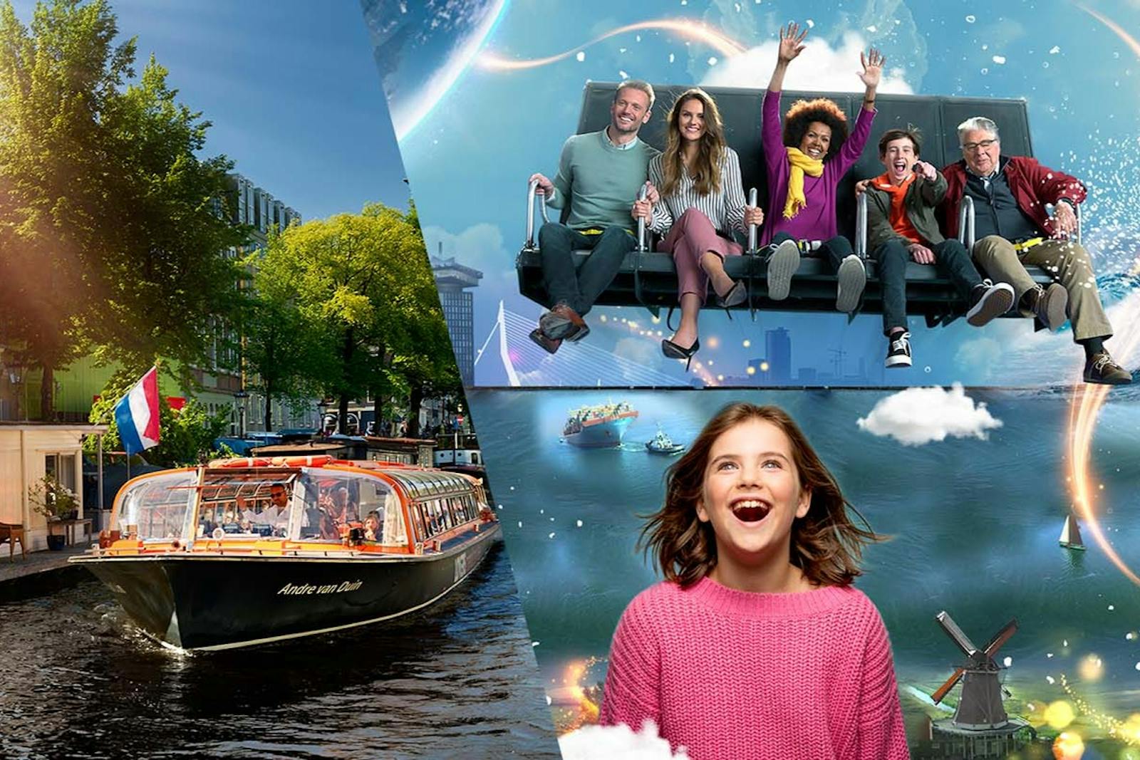THIS IS HOLLAND: Glad familie på attraksjon og kanaler